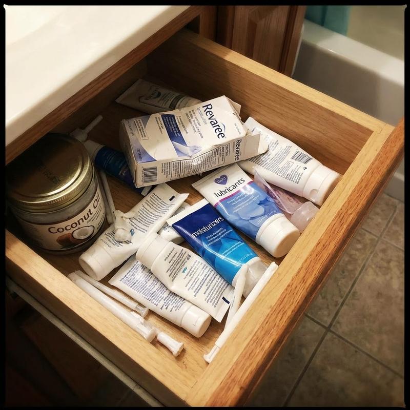 Bathroom drawer full of failed products